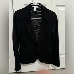 White House Black Market Dress Blazer Women Size 0 Black Formal Long Sleeve NWOT